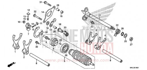 BARILLET DE SELECTION (NC750XD) NC750XDK de 2019